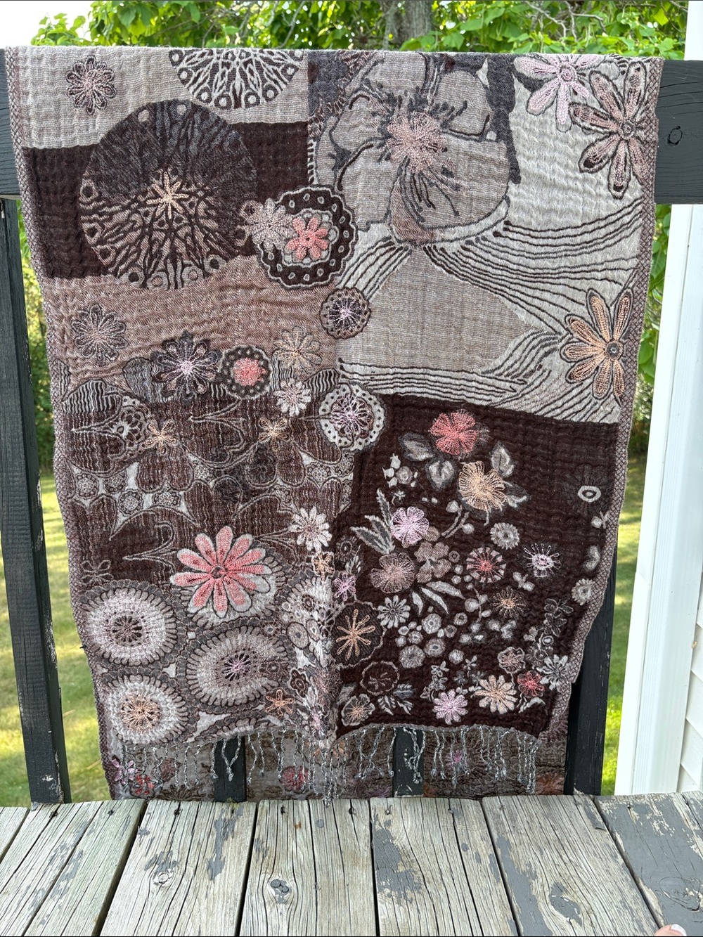 100% embroidered wrap